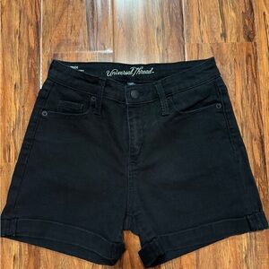 Universal Thread Black Jean Shorts High-Waisted Classic Fit